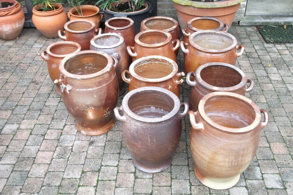 Smoutpotten bruin geglazuurd aardewerk, Ophalen