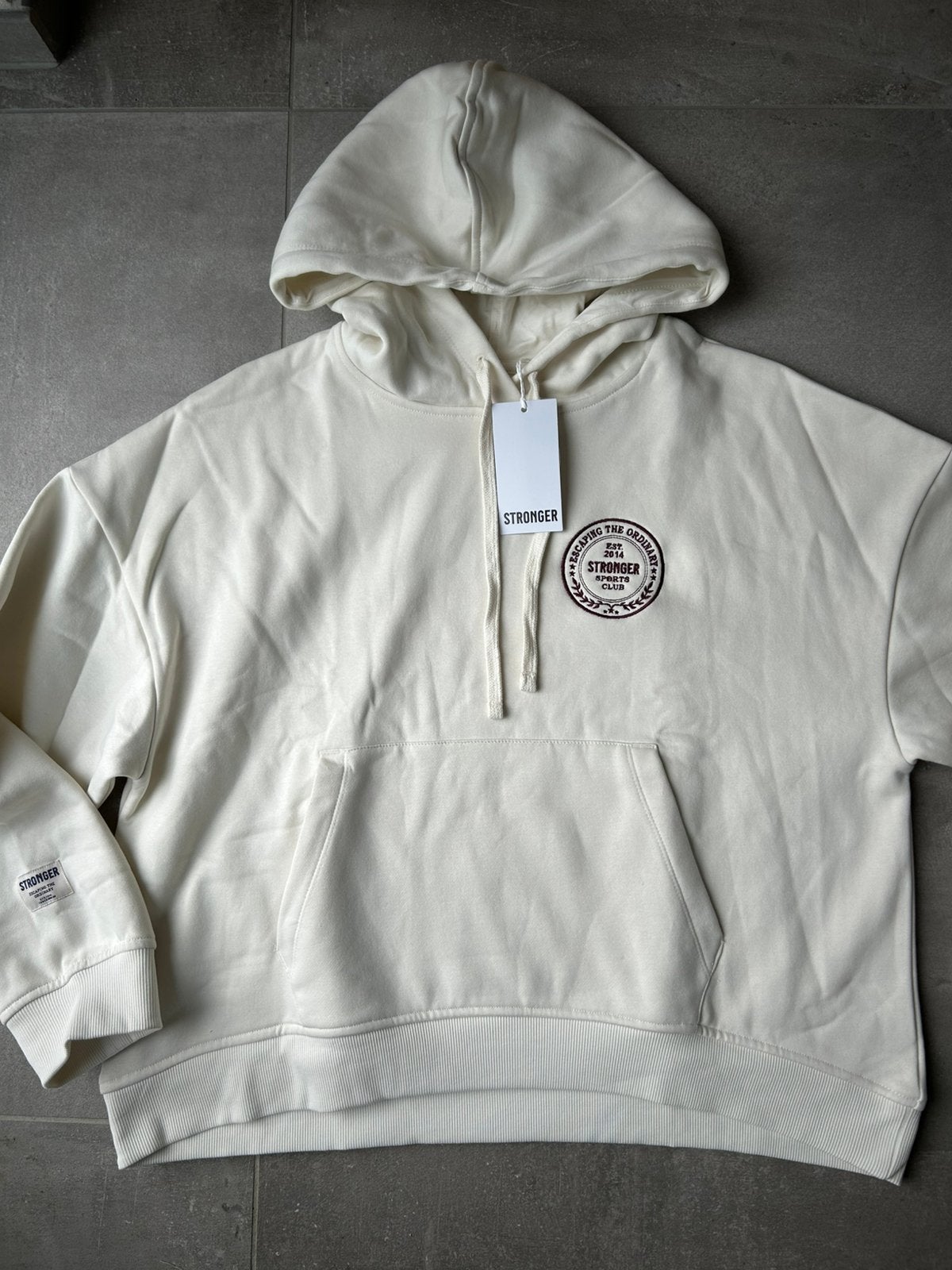 Stronger * Relaxed cotton hoodie. Maat M. Nieuw, Kleding | Dames, Maat 38/40 (M), Wit, Nieuw, Ophalen of Verzenden