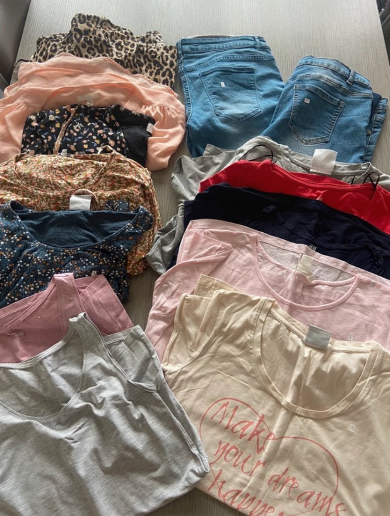Groot lot zwangerschapskleding, Kleding | Dames, Zwangerschapskleding, Gedragen, Overige typen, Maat 38/40 (M), Meerkleurig, Ophalen of Verzenden