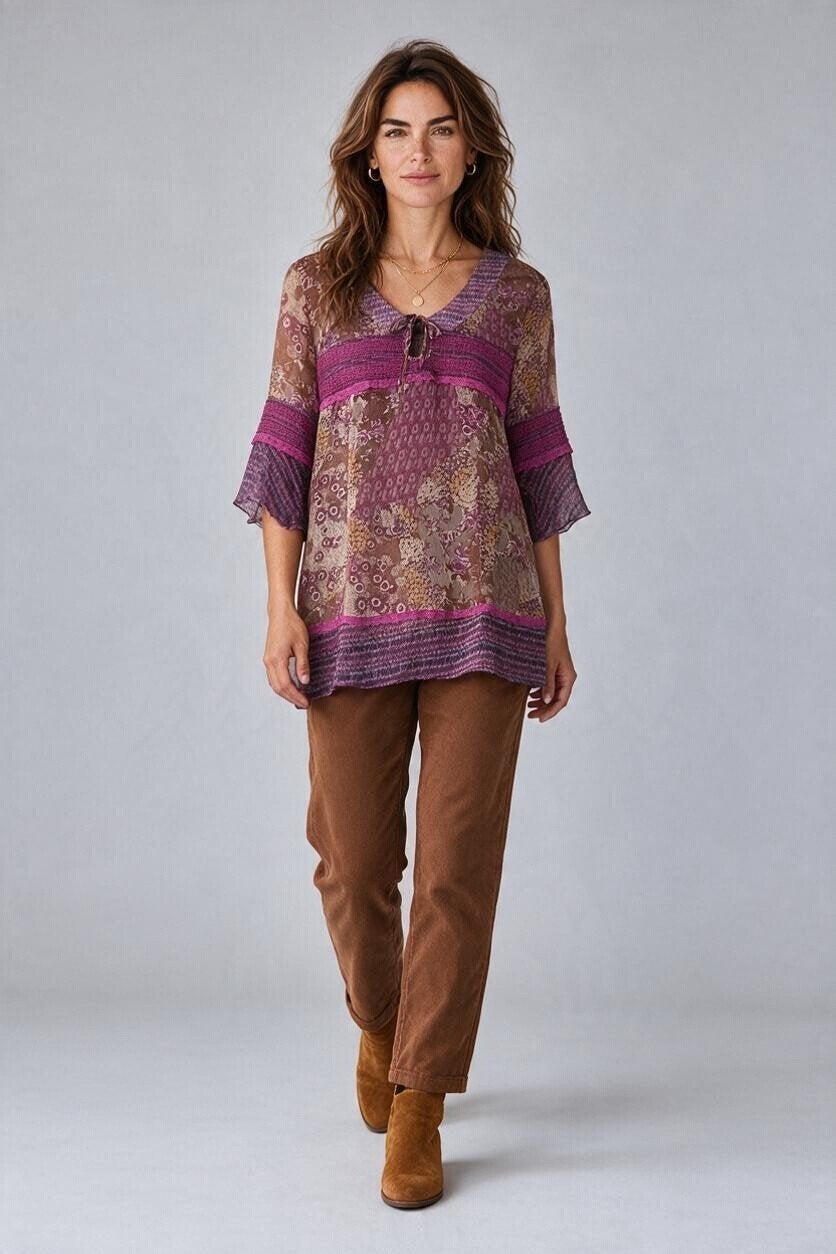 Zijden Tuniek Maat 40 - In uitstekende staat✨️✨️, Kleding | Dames, Ophalen of Verzenden, Zo goed als nieuw, Maat 38/40 (M), Meerkleurig