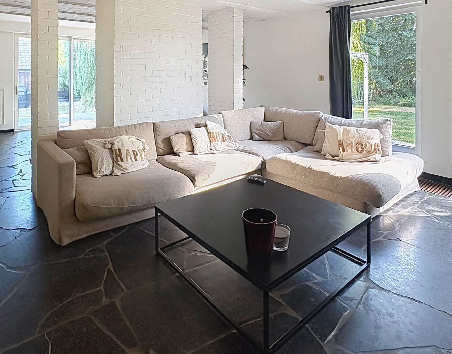 Canapé beige IGOR, Ophalen, 100 tot 125 cm, Hoekbank, 300 cm of meer