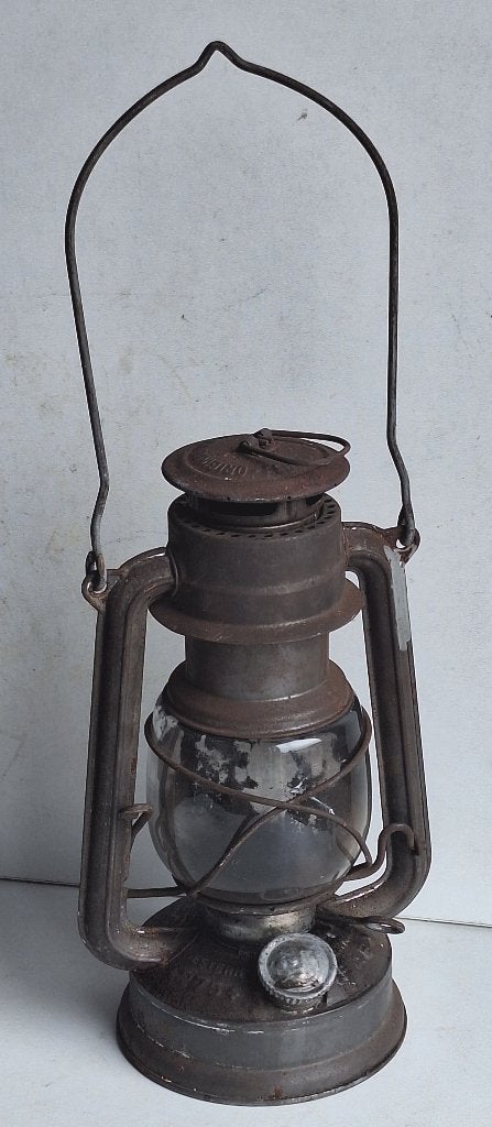 Ancienne lampe tempête allemande, lanterne Feuerhand, Antiquités & Art, Enlèvement ou Envoi