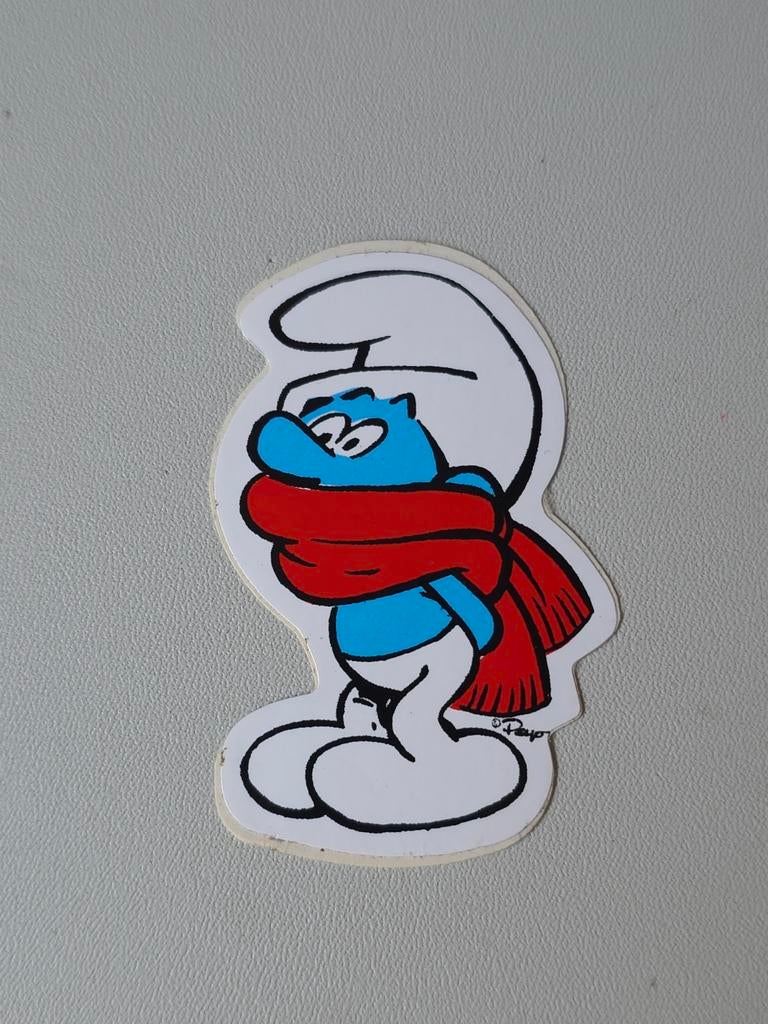 Petit autocollant Schtroumpf Frileux, Envoi, Comme neuf, Autres Schtroumpfs, Autres types