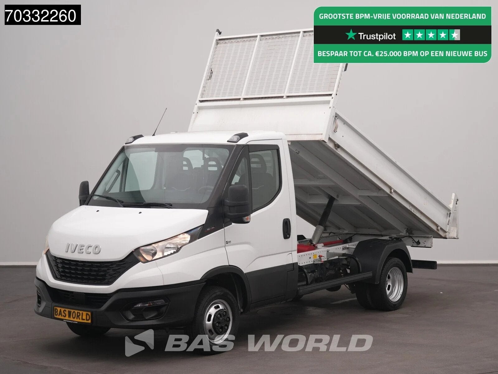 Iveco Daily 35C16 3.0L Kipper 3,5t Trekhaak Navi Airco Cruis, Stof, Gebruikt, Euro 6, 4 cilinders