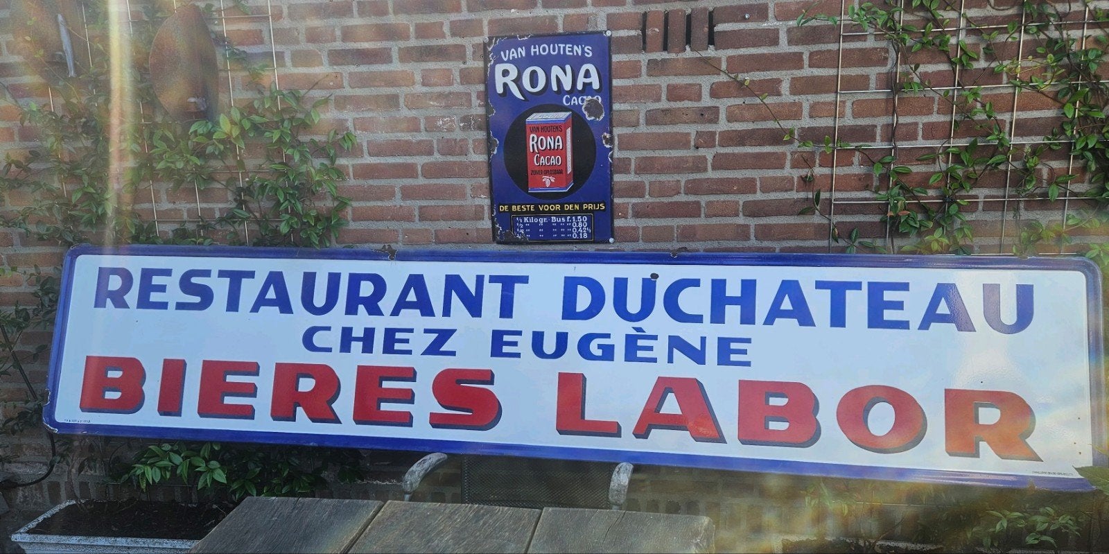 xxl groot emaille restaurant, Bieres Labor, Verzamelen, Biermerken, Ophalen