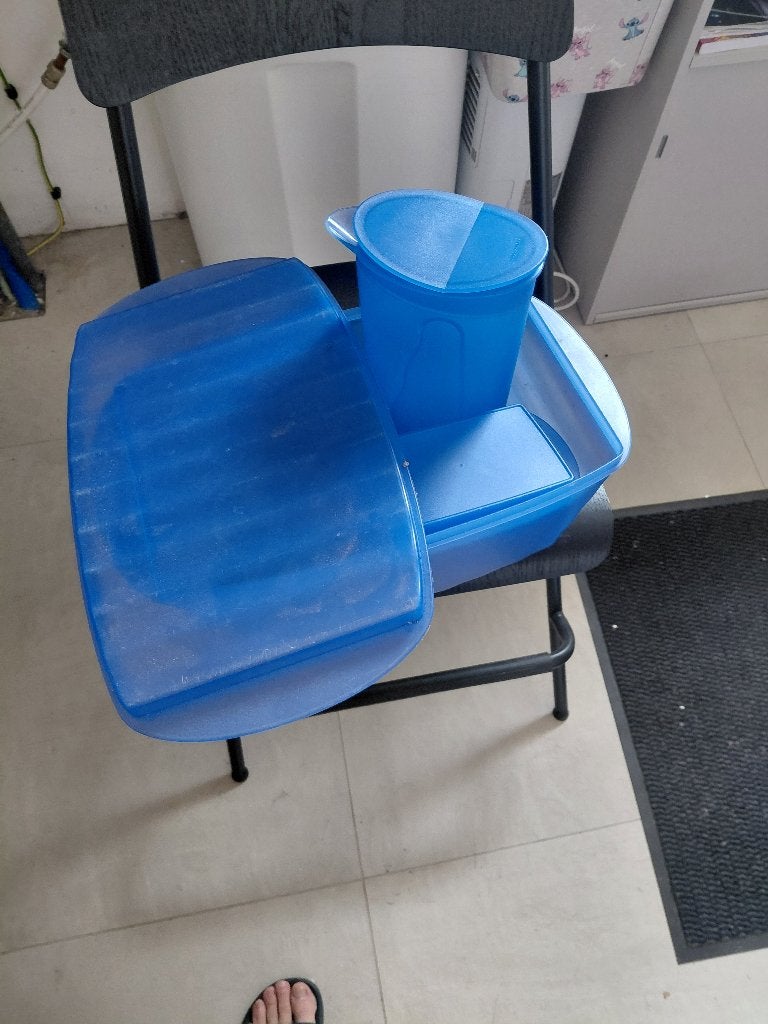 Boite a pain , verseur boite a sucre, Enlèvement ou Envoi, Utilisé, Plastique, Bleu