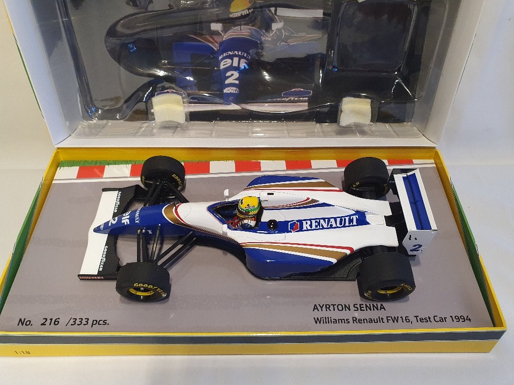 Minichamps Ayrton Senna Williams, Test 2016, 1h18, Enlèvement ou Envoi, Neuf, Voiture, MiniChamps