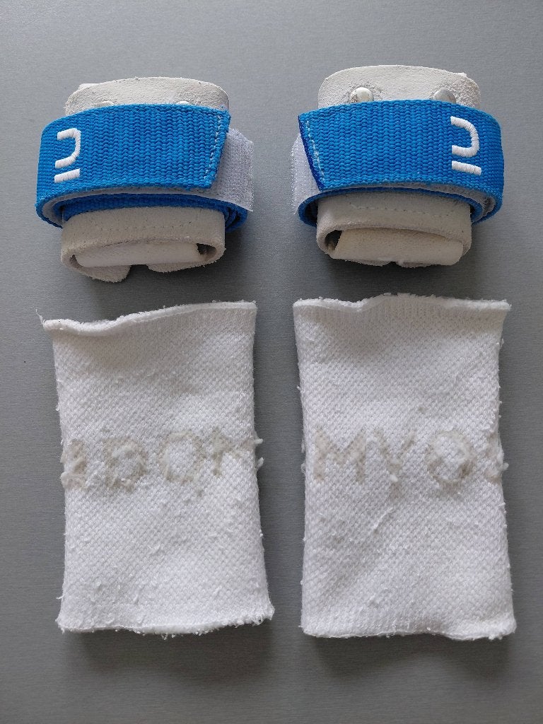 Maniques de gym pour barres asymétriques, Sports & Fitness, Gymnastique, Enlèvement ou Envoi, Comme neuf, Blanc, Matériel