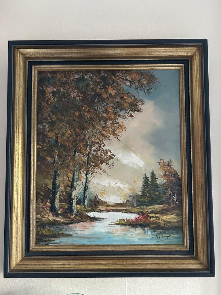 authentiek schilderij Belgische kunstenares, Antiek en Kunst, Ophalen
