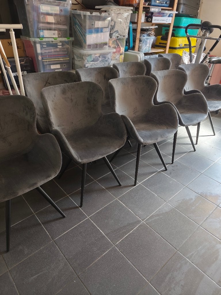 10 chaises de salle à manger, Maison & Meubles, Gris, Comme neuf, Enlèvement, Cinq, Six Chaises ou plus