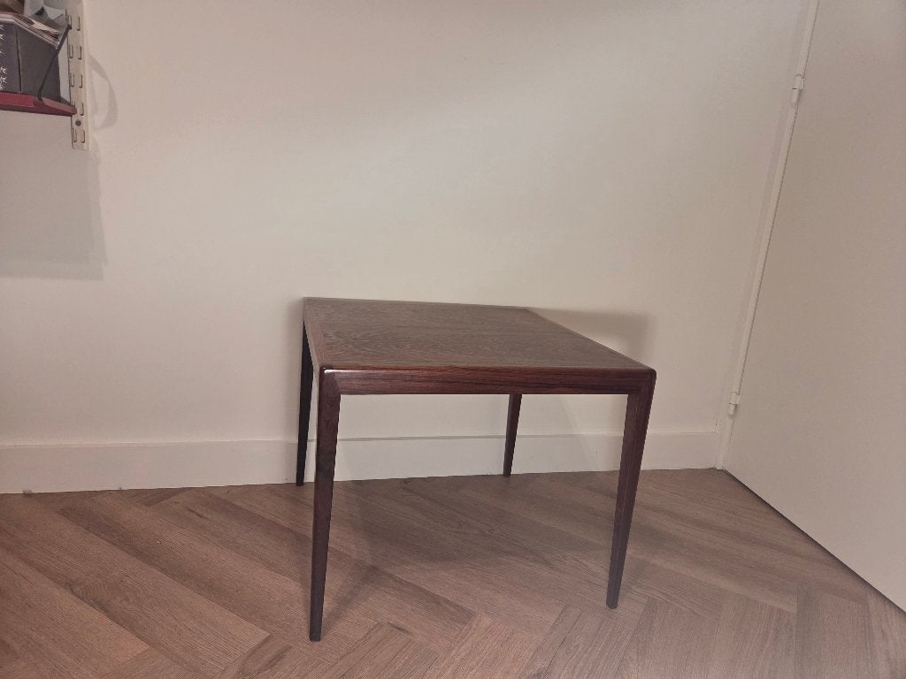 Bijzettafel of salontafel vierkant Deens design 1960, 55 à 75 cm, Deense stijl, Enlèvement, Bois