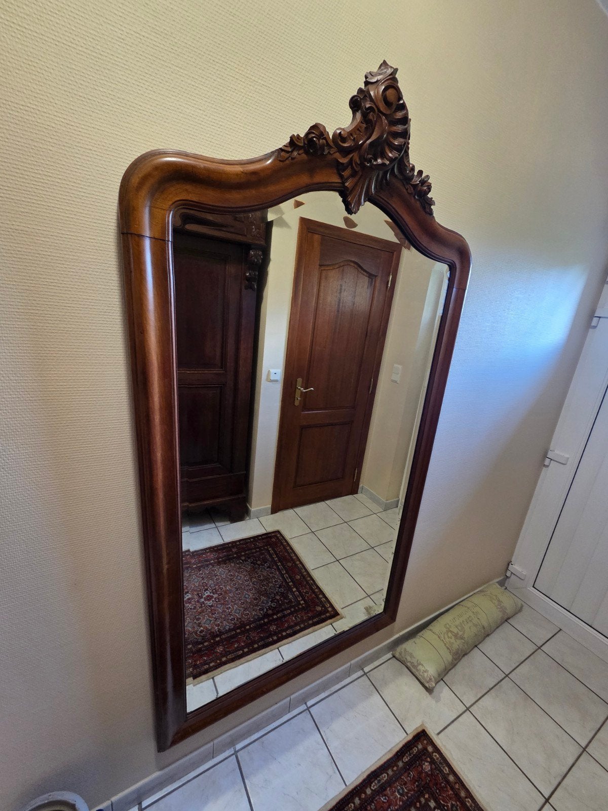Grote eikenhouten spiegel 102 x 180 cm, Ophalen