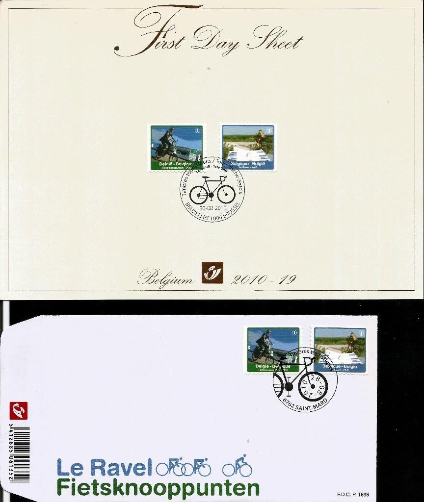 2010 FDS & FDC F!etsknooppunten OBP 4054/5**, Timbres & Monnaies, Timbres | Europe | Belgique, Affranchi, Autre, Autre, Avec timbre