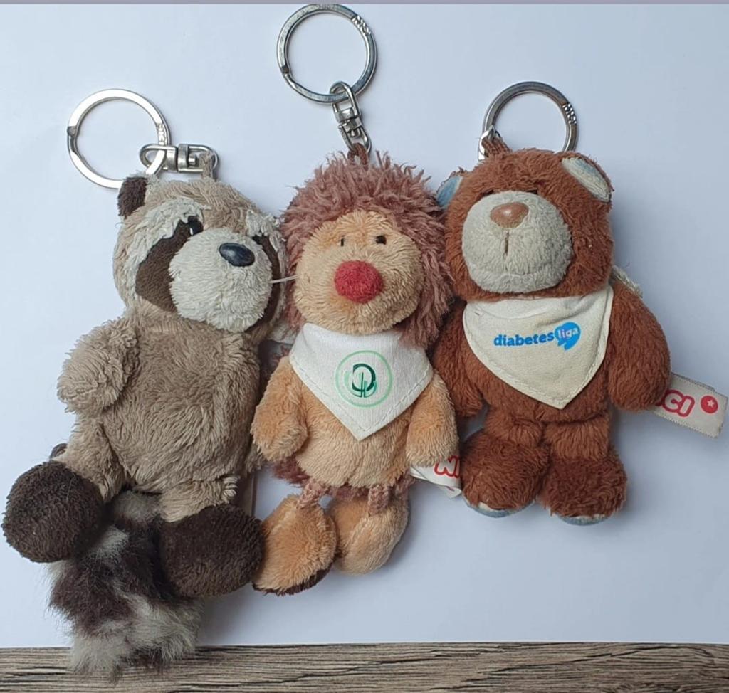 Set 3 NICI knuffel sleutelhangers + stressbal, Ophalen of Verzenden, Gebruikt, Knuffel of Figuurtje