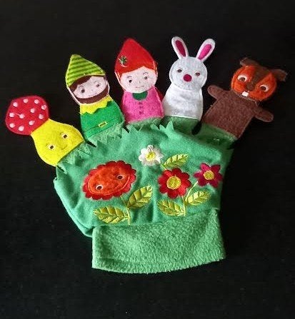 handpop bos of vingerpopjes handschoen, Ophalen of Verzenden, Gebruikt