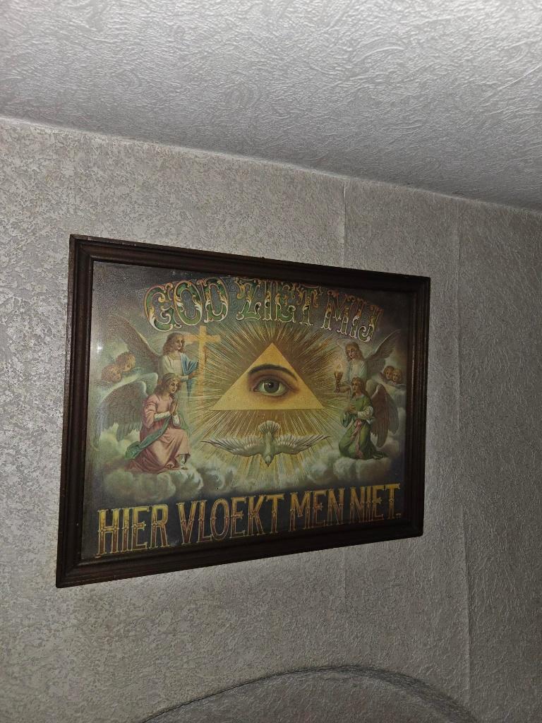 Oude kader met Godsoog, Antiek en Kunst, Ophalen