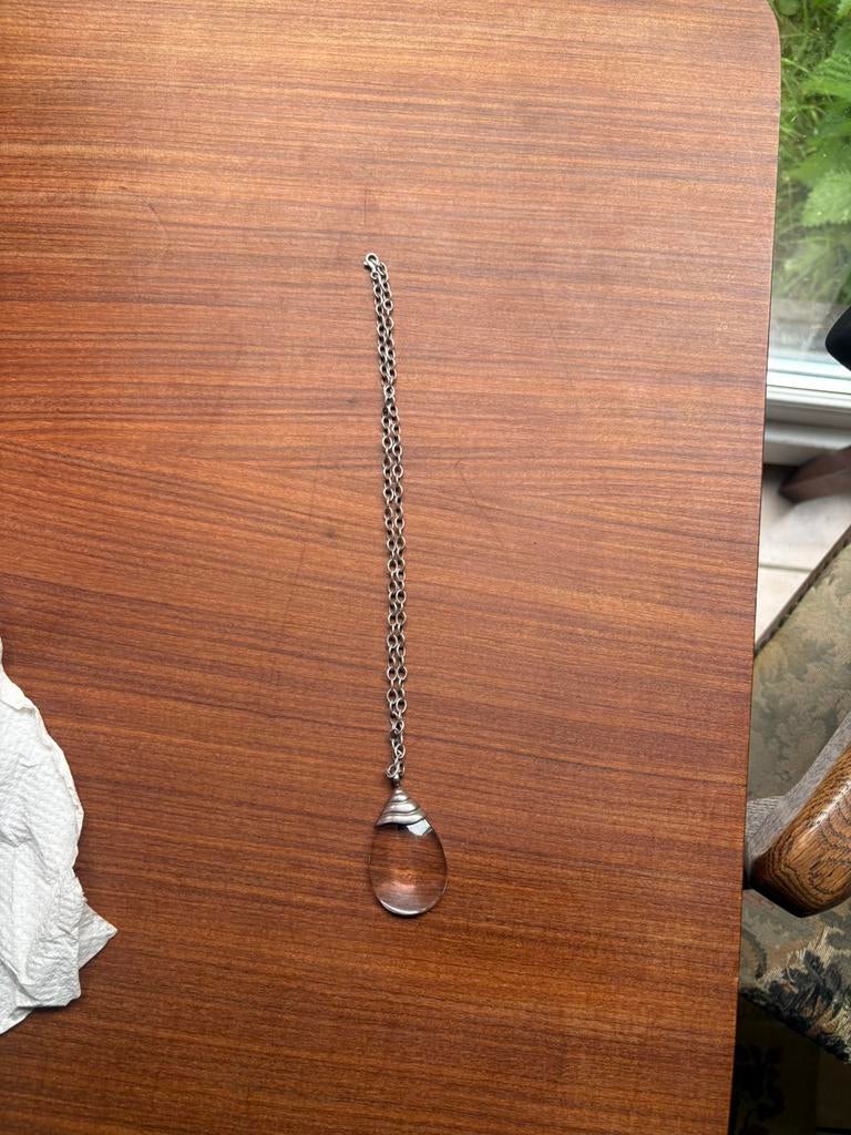 Collier avec pendentif Val saint Lambert, Ophalen, Met hanger, Zo goed als nieuw, Zilver