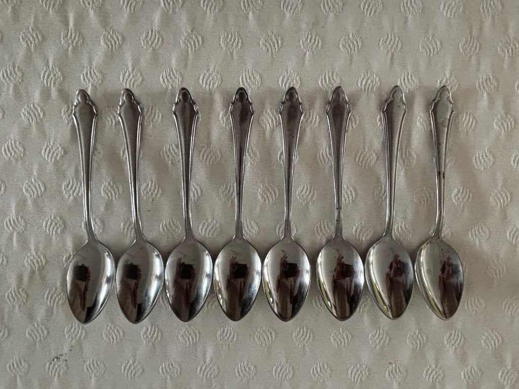 8 vintage koffielepels, Ophalen, Zo goed als nieuw, Inox of Chroom, Los bestek