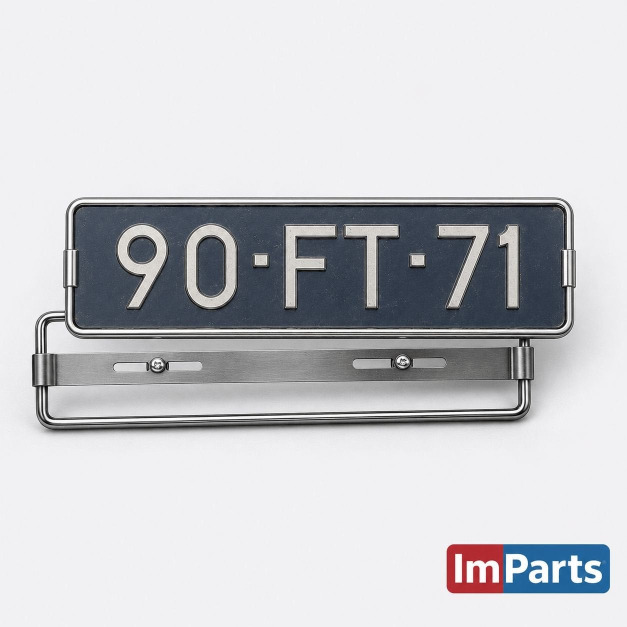 Support de plaque d'immatriculation, chromé. Dimensions : 44, Neuf, Fiat, -, -