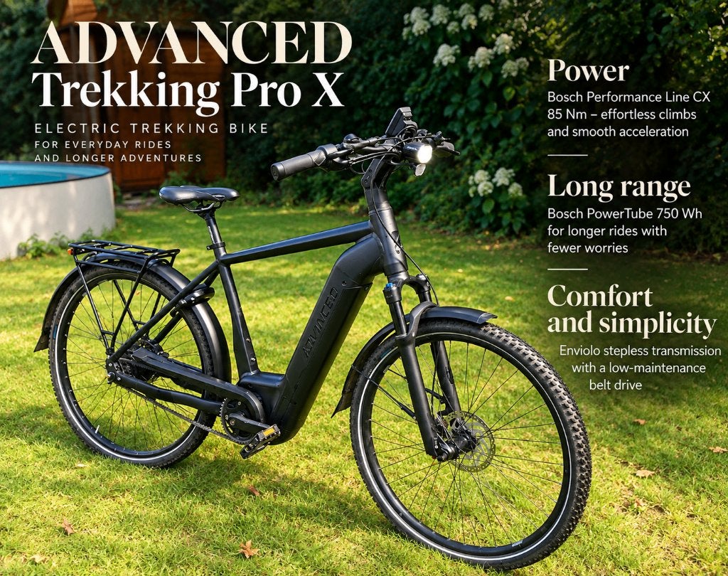 ebike courroie ADVANCED Trekking Pro X:  travail et rando, Autres marques, Vitesses, Enlèvement ou Envoi, Frein à disque