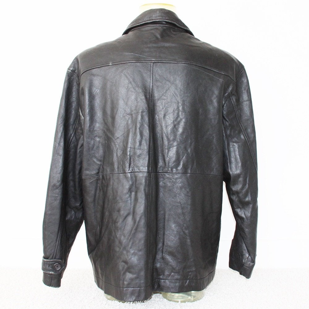 Belle veste pour homme WE en cuir vintage lisse (XL) €50, -, WE, Taille 56/58 (XL), Porté, Noir