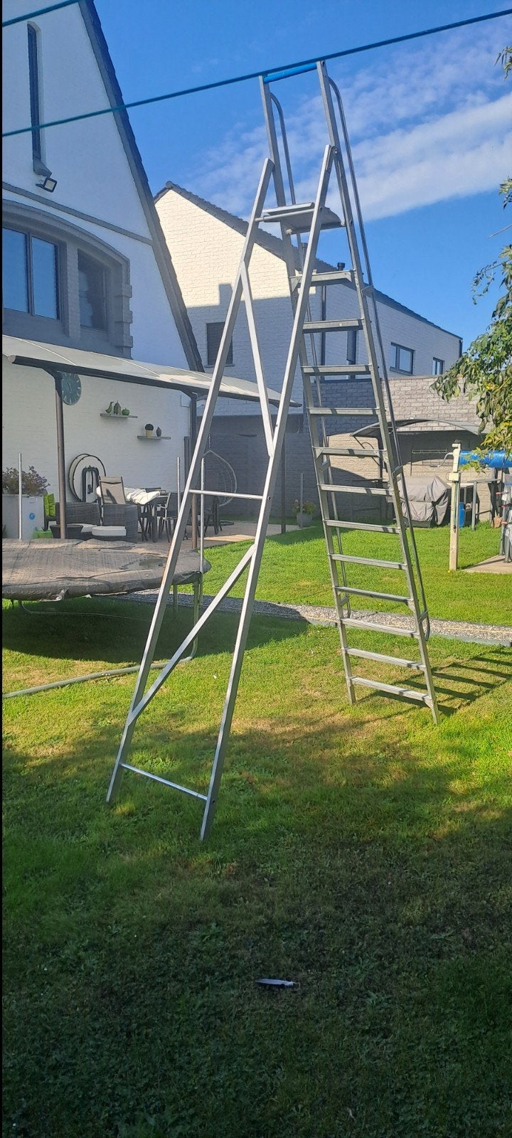 escabelle aluminium 3m, 2 à 4 mètres, Pliable ou rétractable/escamotable, Comme neuf, Échelle