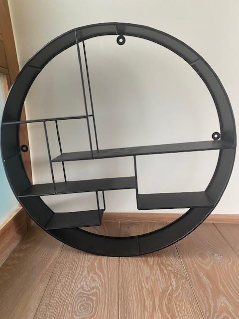zwart metalen wandrek 60cm vintage, Ophalen, Gebruikt