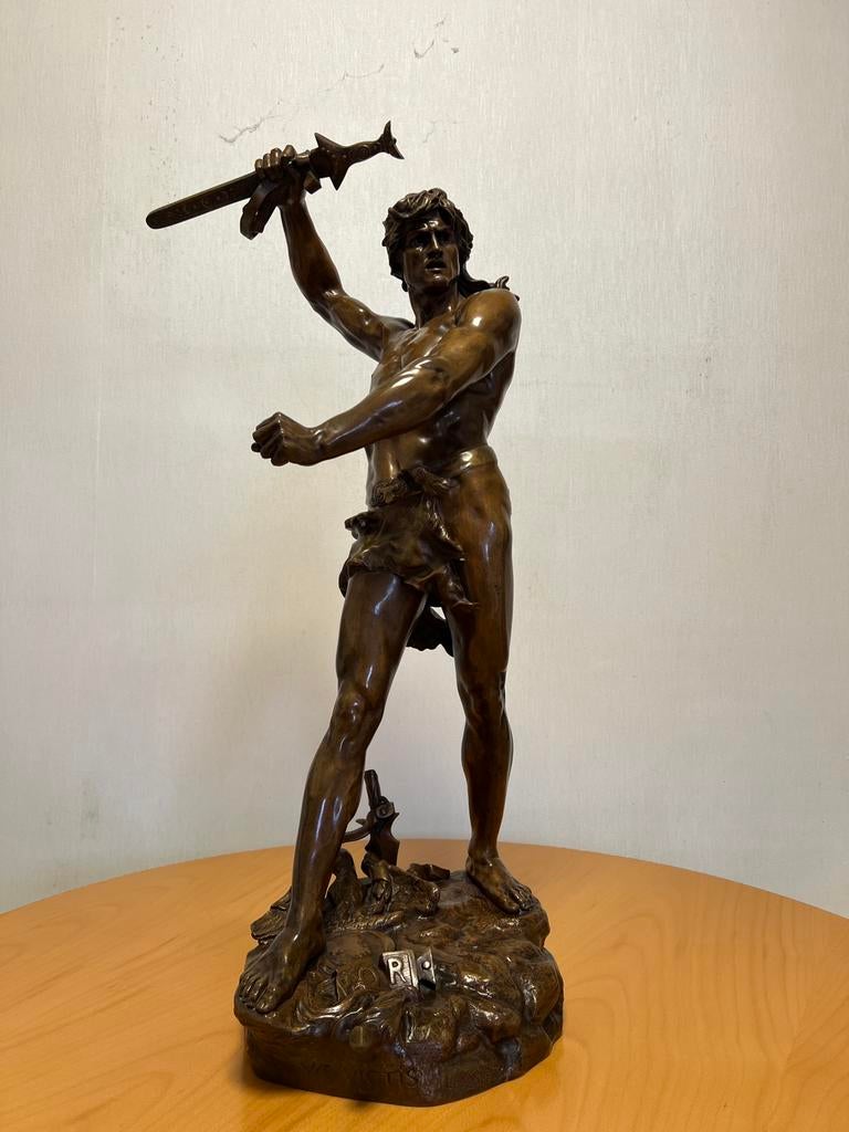 Bronzen beeld Vae Victis - Henri Gauquié, Ophalen, Brons