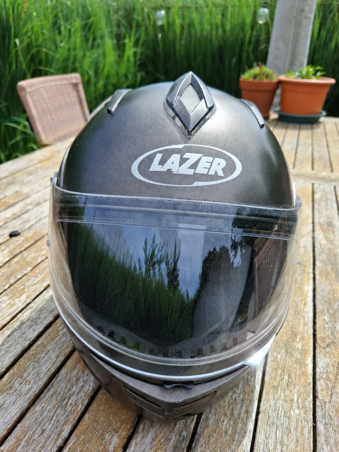 Motorhelm merk Lazer. Size XS. Mat zwart., Ophalen, Tweedehands, XS, Lazer