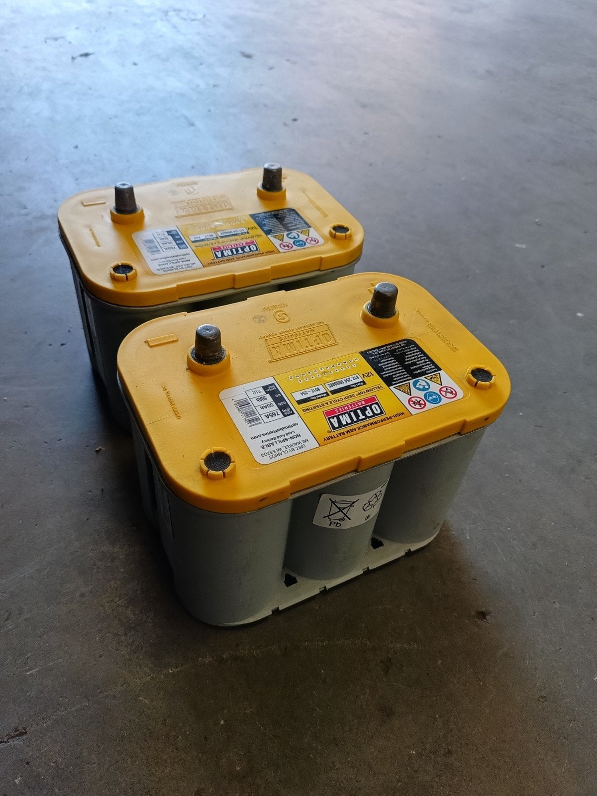 2 x optima yellowtop accu, Auto-onderdelen