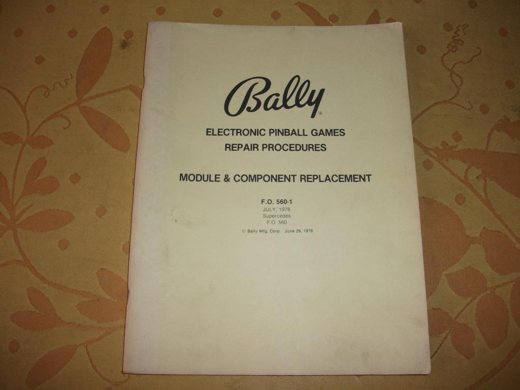 Manuel du flipper Bally., Collections, Machines | Flipper (jeu), Enlèvement ou Envoi, Utilisé, Flipper (jeu), Bally