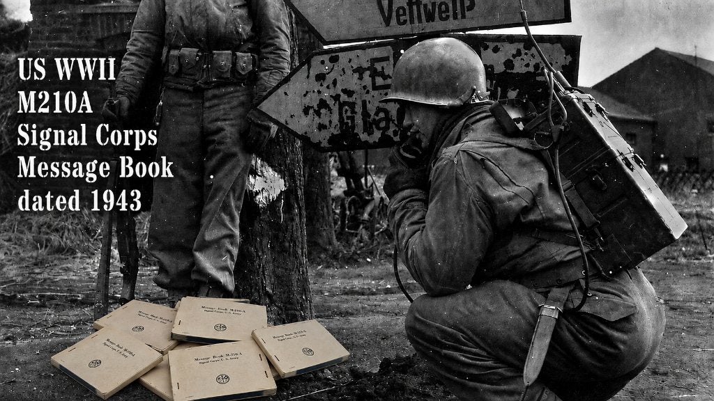 US WWII M210A Signal Corps Message Book | 1943 Radio, Collections, Envoi, Armée de terre