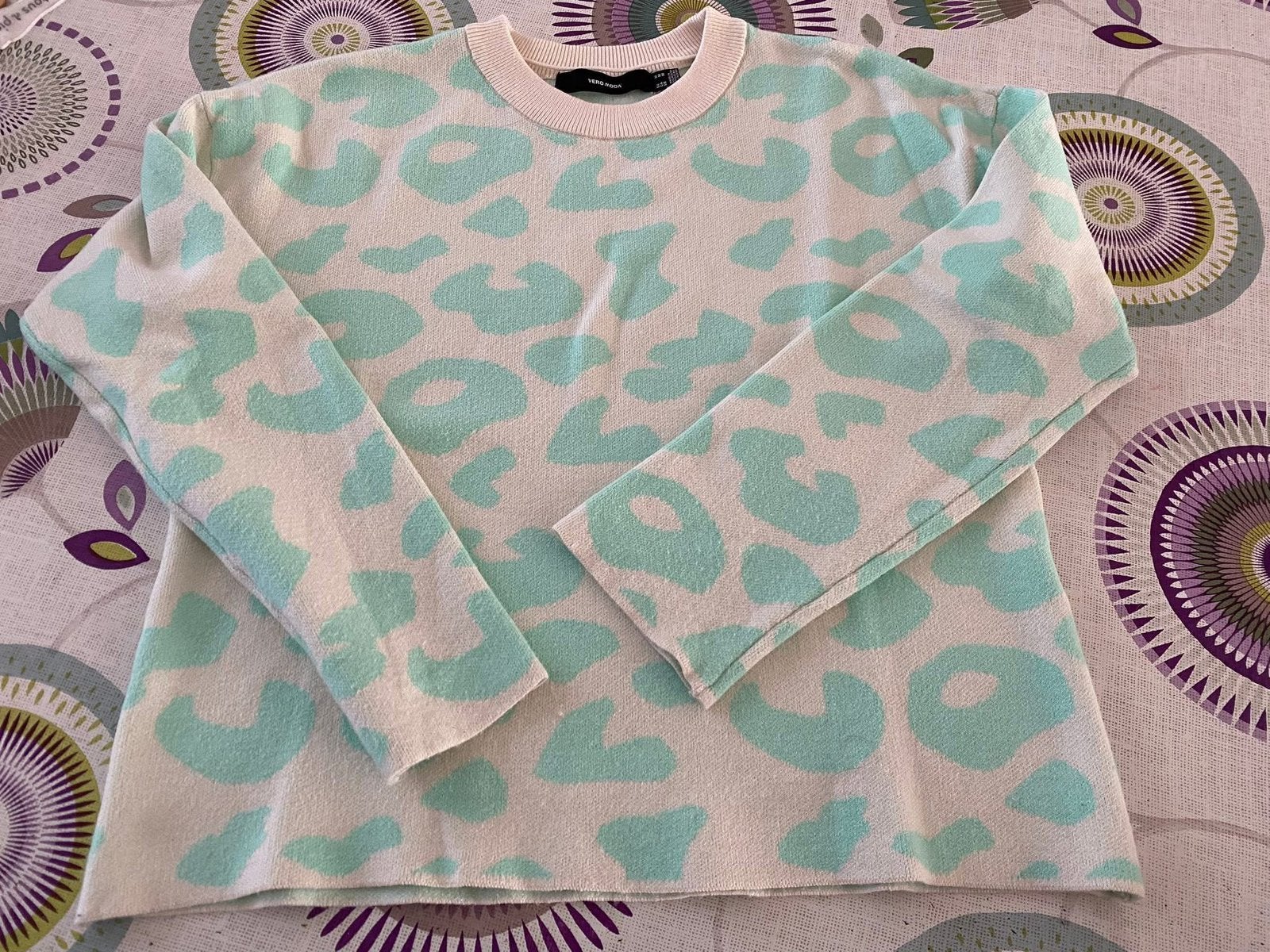 Vero Moda T.M mintgroene luipaardtrui (38) Zacht gebreid, Ophalen of Verzenden, Zo goed als nieuw