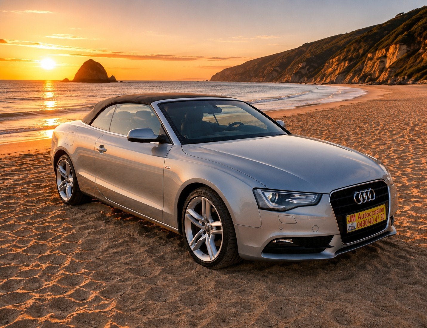 audi a5 s-line cabriolet 2.0 tdi, Autos, Cuir, Argent ou Gris, Achat, Entreprise