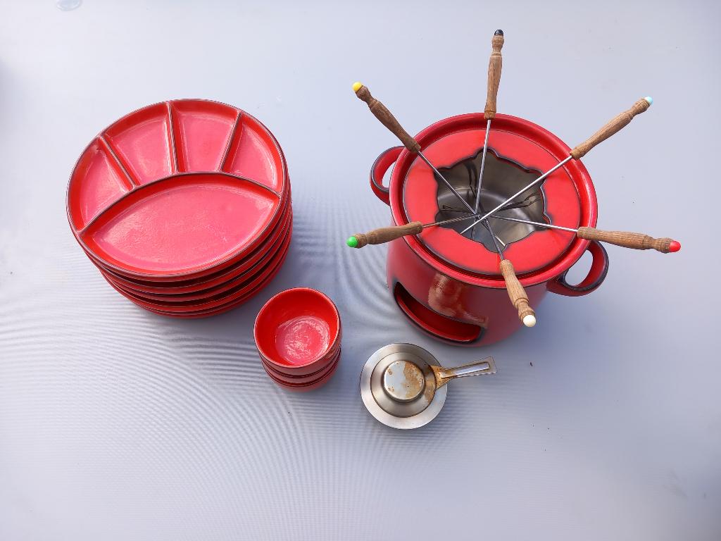 Set à fondue vintage 6 personnes, Elektronische apparatuur, Fonduesets, Ophalen, Brander