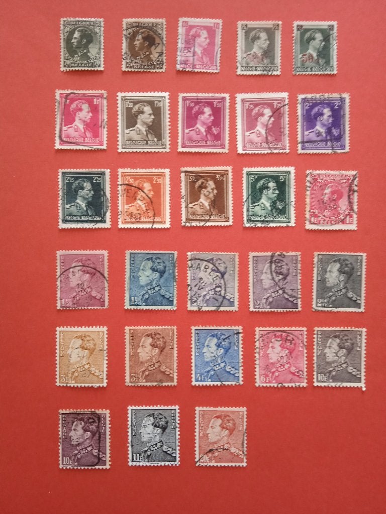Lot de 120 timbres oblitérés "Rois" de Belgique., Envoi, Affranchi