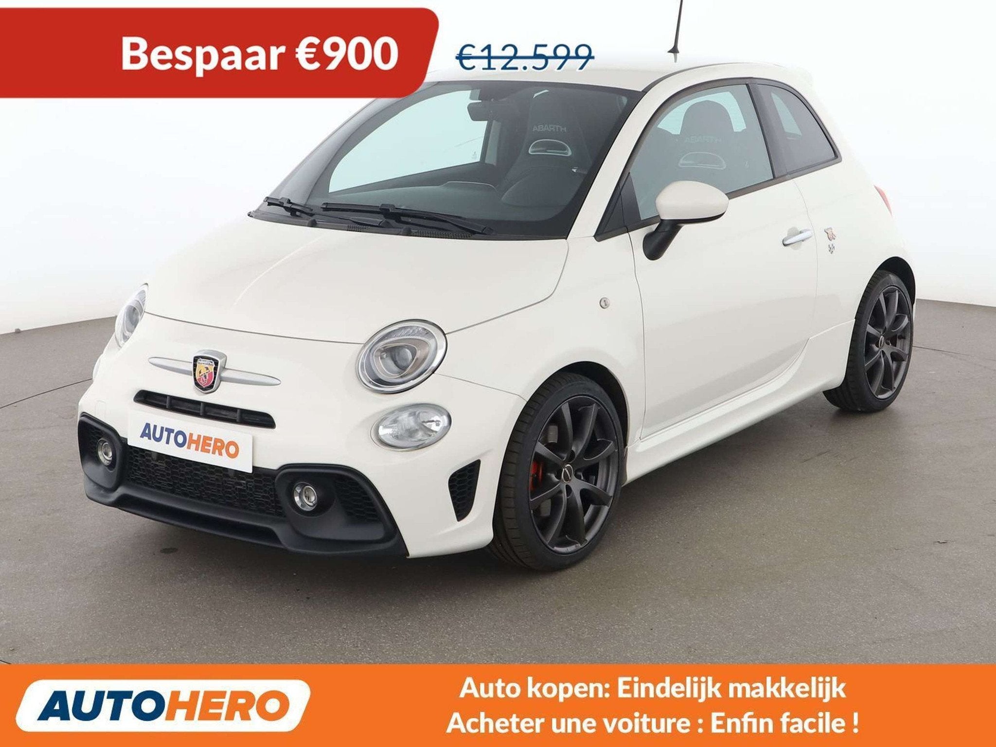 Abarth 595 1.4 Turbo (bj 2018), Auto's, Voorwielaandrijving, 4 zetels, Overige brandstoffen, Wit