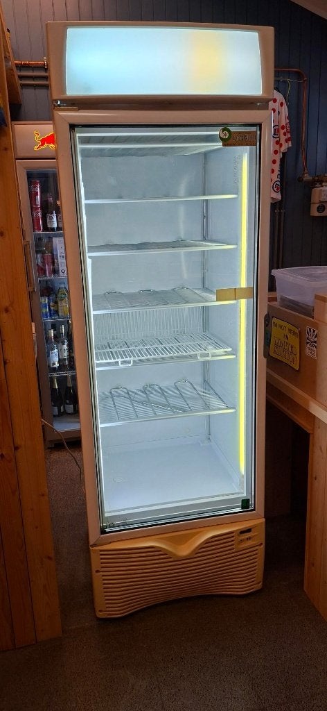 Grote diepvries met glazen deur en verlichting, Gebruikt, 160 cm of meer, Ophalen, Vrieskast