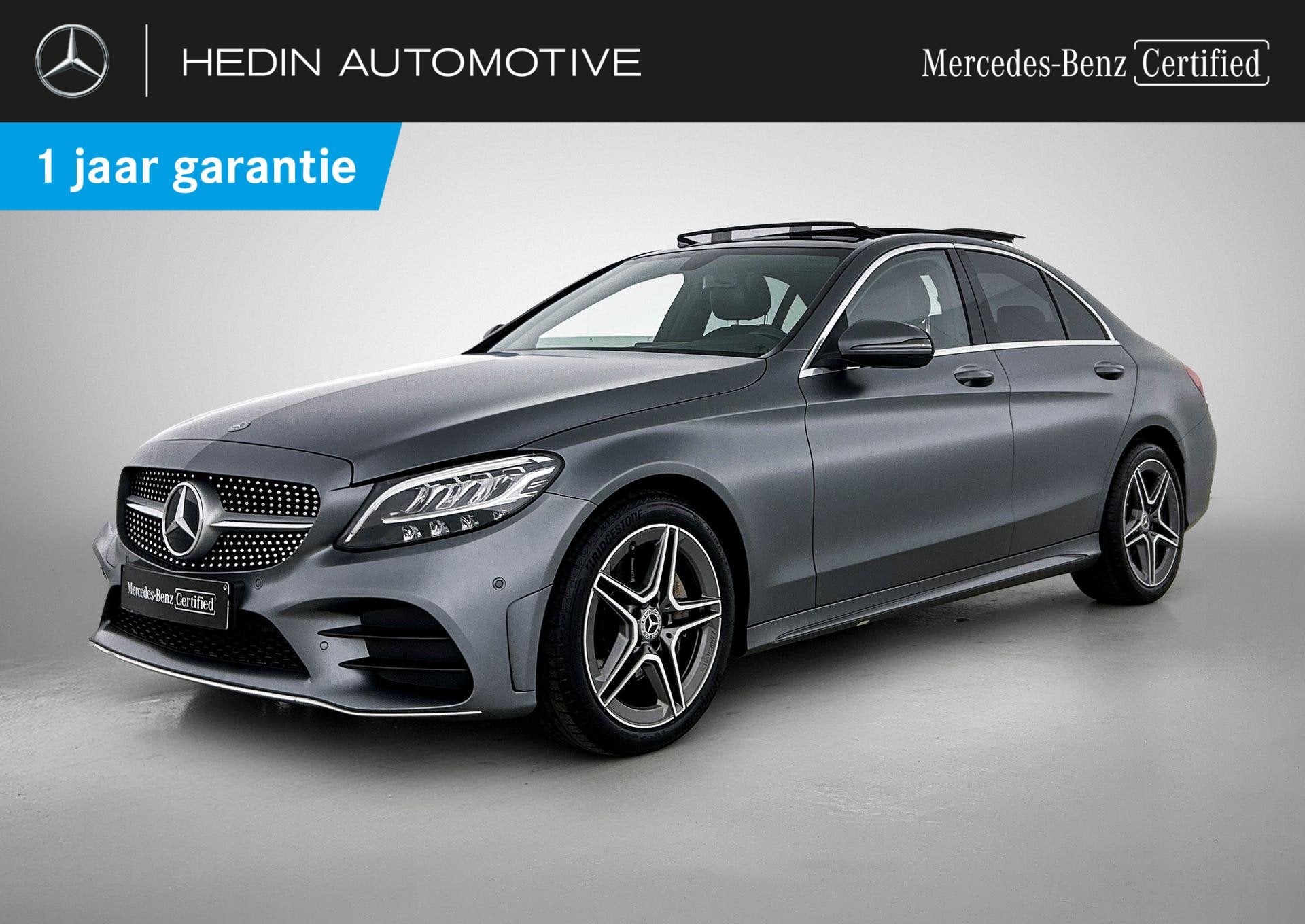 Mercedes-Benz C-Klasse 180 Berline AMG Line | Panoramisch Da, Autos, Argent ou Gris, Achat, 1800 kg, 4 portes