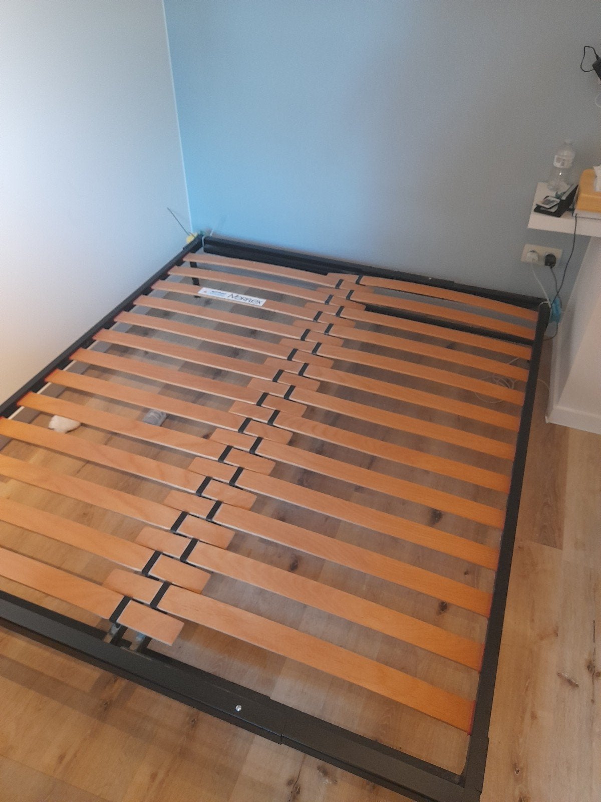uitschuifbare lattenbodem op poten, Ophalen, Gebruikt, 200 cm, Bedbodem