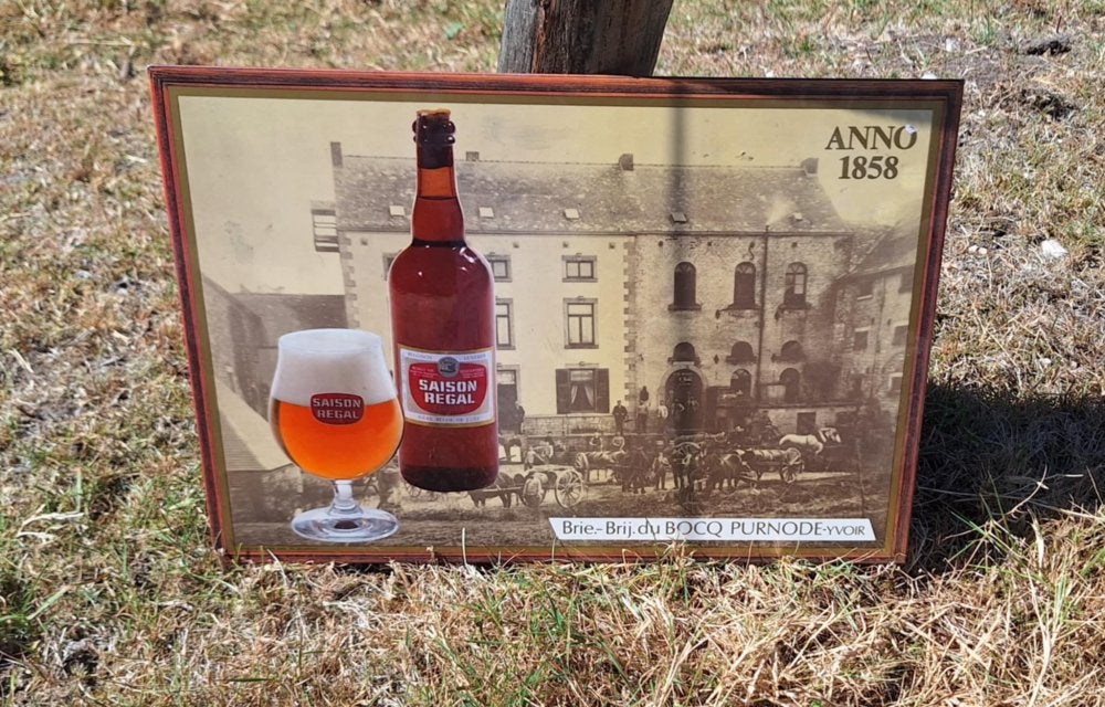 Vintage glacoide Saison Regal Bier Reclamebord uit 1983., Ophalen of Verzenden, Gebruikt, Reclamebord
