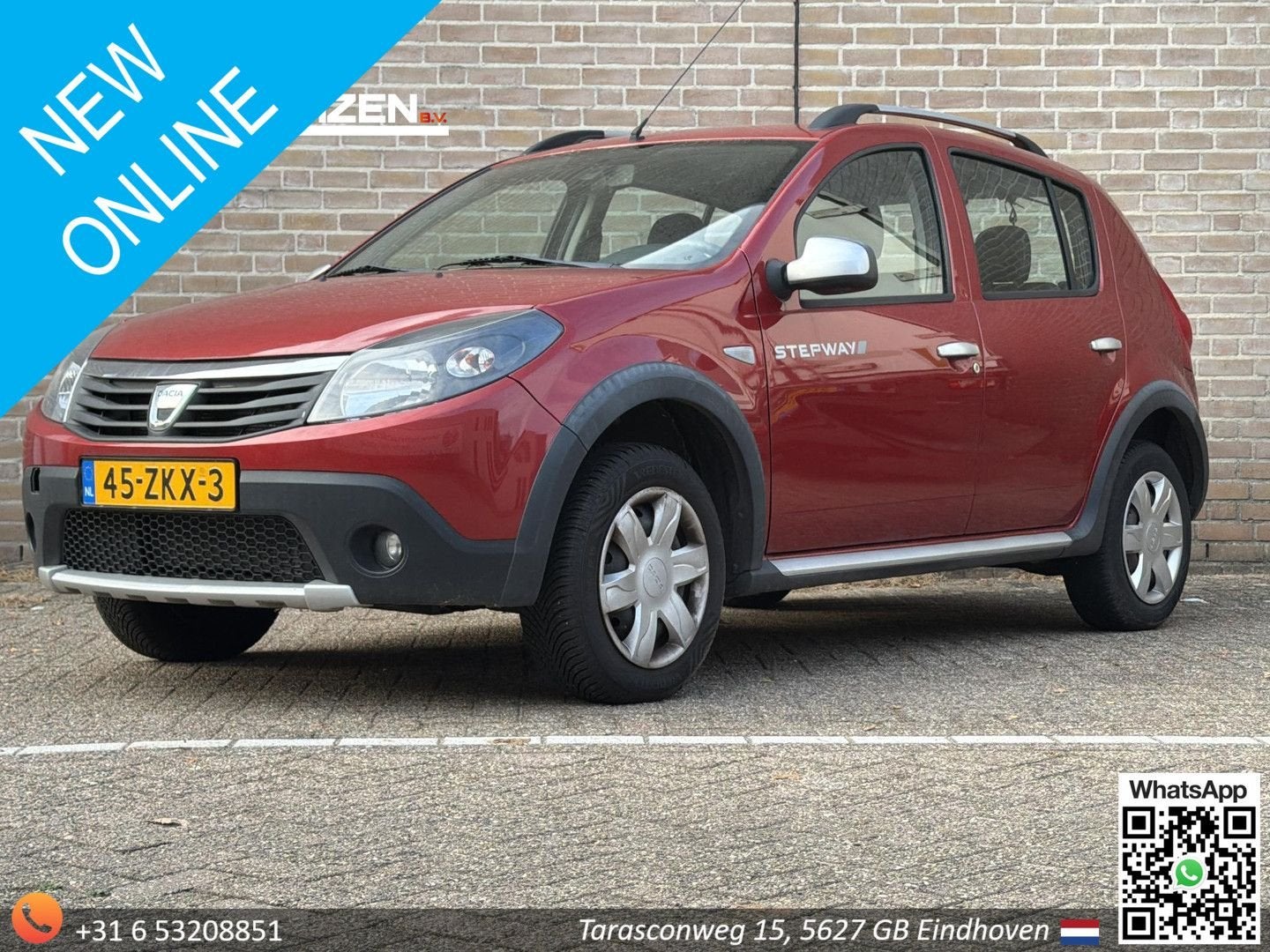 Dacia Sandero 1.6 Stepway LPG | Airco | Trekhaak |, Auto's, Zwart, Mistlampen, Bedrijf, Handgeschakeld