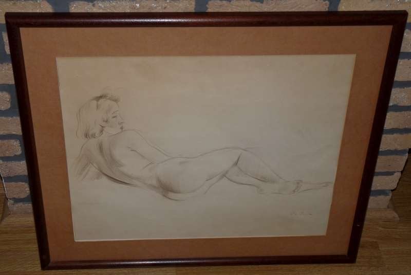Potloodtekening Raphaël De Buck, Antiek en Kunst, Ophalen, Tekening, Potloodtekening, Gesigneerd