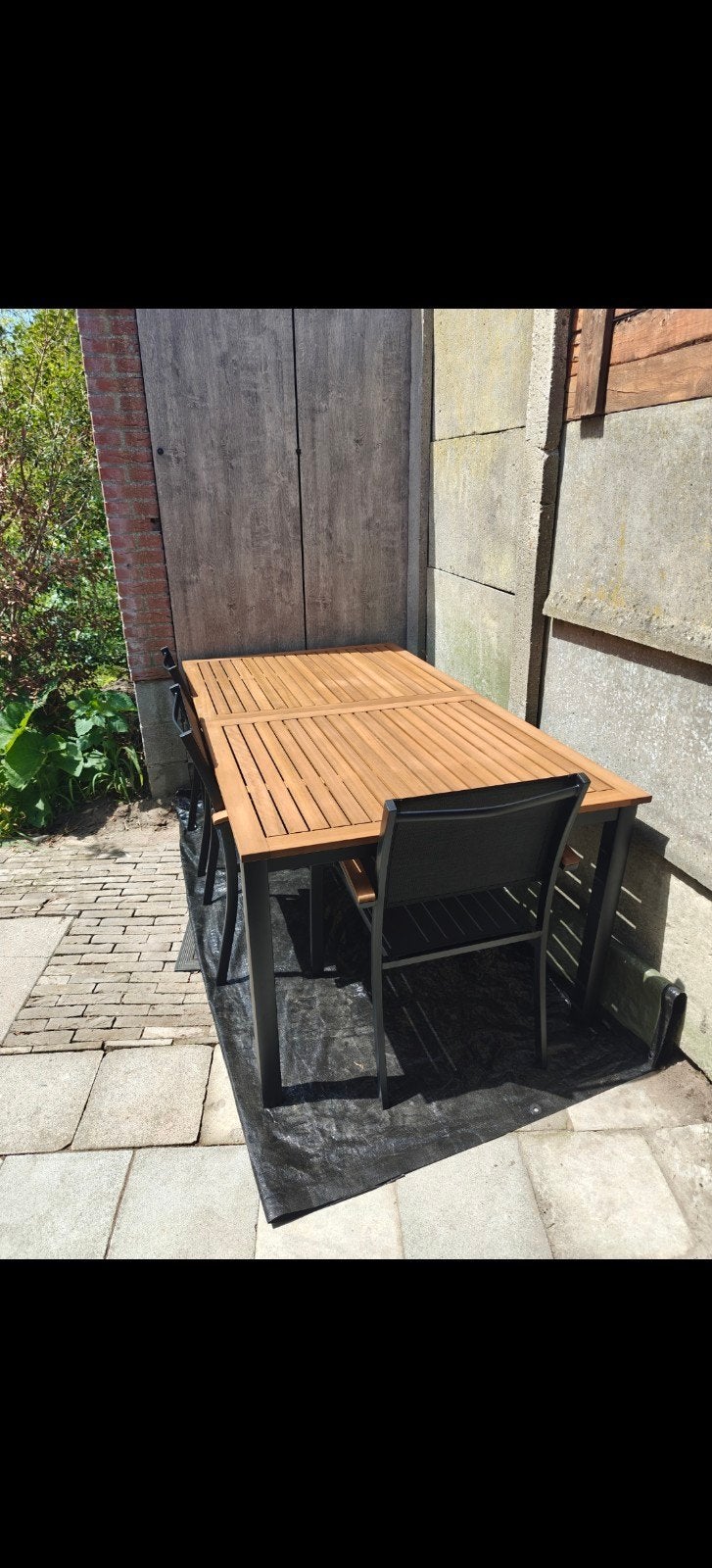 Nagenoeg nieuwe tuinset met 4 stoelen, Tuin en Terras, Ophalen, Nieuw, Tuinset, Eettafel