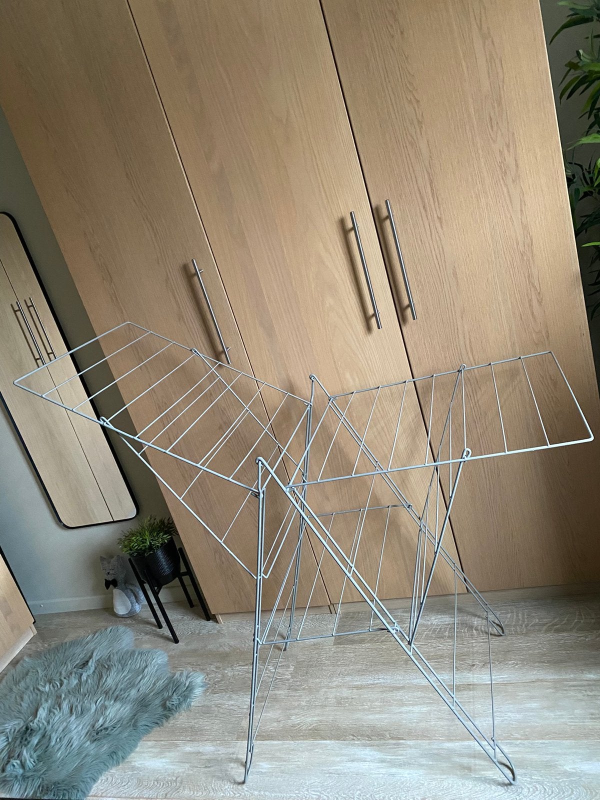 Droogrek uitklapbaar grijs, Tuin en Terras, Droogmolens en Wasrekken, Ophalen, Zo goed als nieuw