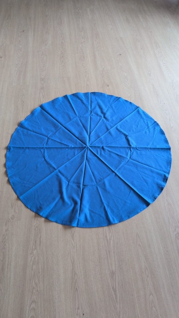 5 blauwe ronde tafelkleden - 1m15 - 7€ per stuk, Ophalen of Verzenden, Zo goed als nieuw, Blauw, Textiel