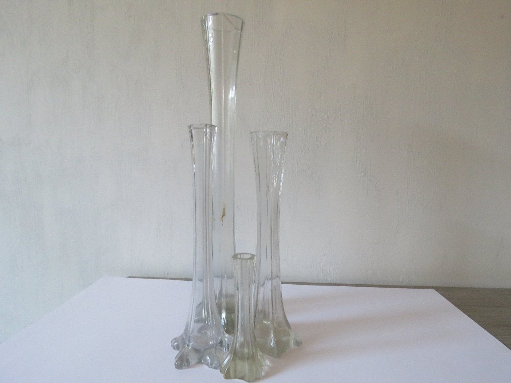 Solifleur set van 4 transparant glas, Ophalen of Verzenden