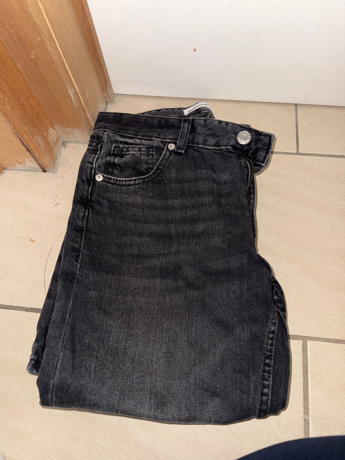 Zwarte jeansbroek van bershka, Ophalen, Zo goed als nieuw