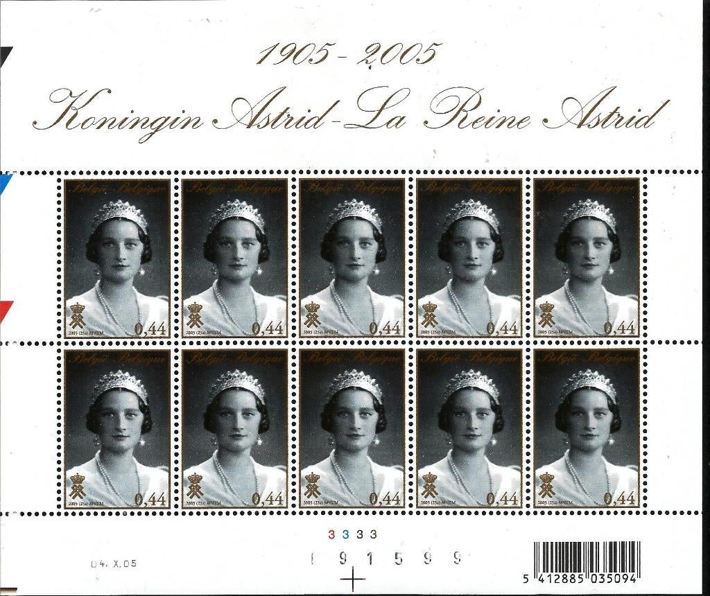 2005 Koningin Astrid OBP 3488**, Koninklijk huis, Orginele gom, Ophalen of Verzenden, Zonder stempel