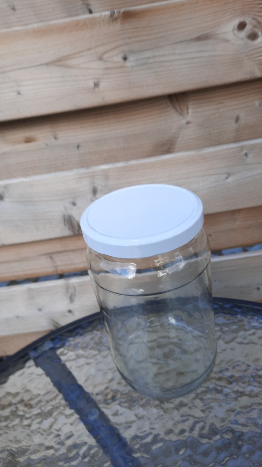 6 glazen bokalen met schroefdeksel. hoogte: 20cm, dia: 10cm, Ophalen, Zo goed als nieuw, Glas
